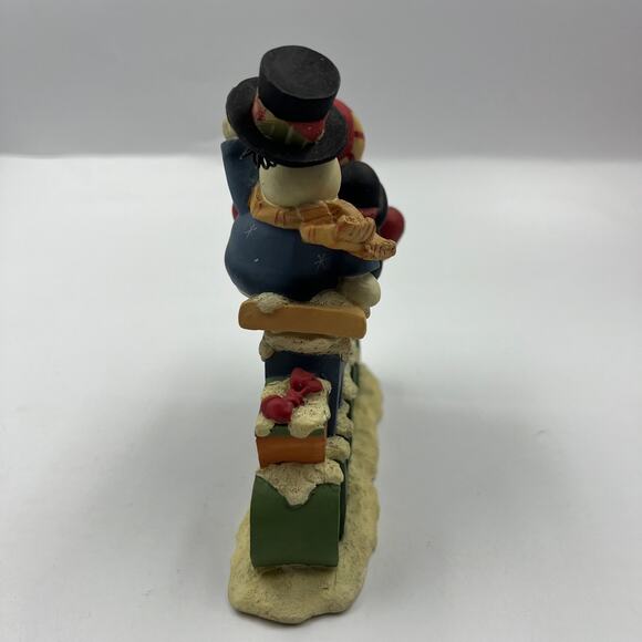 Merry Christmas Resin Snowman Family Sledding Figurine Decor Christmas Winter - Picture 4 of 9
